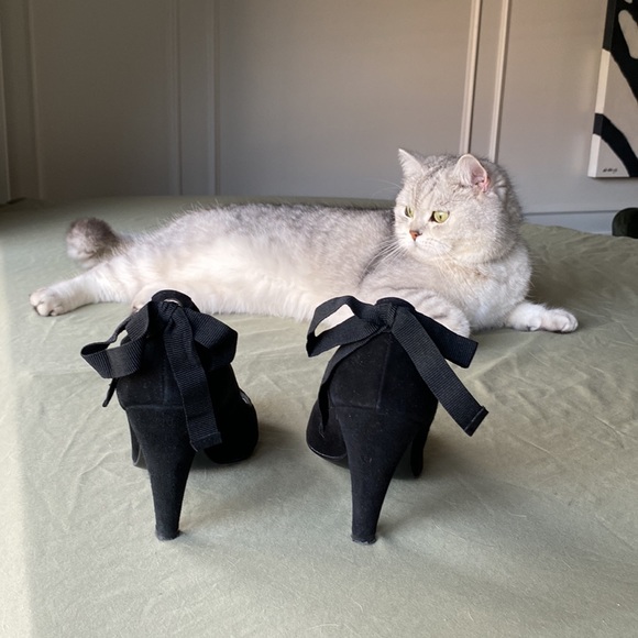 GEOX black suede 3 in heels. Leather sole. - Picture 5 of 6